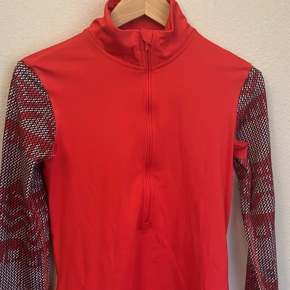 Nike Pro Dri-Fit Red Athletic Pullover Quarter Zip - Size S